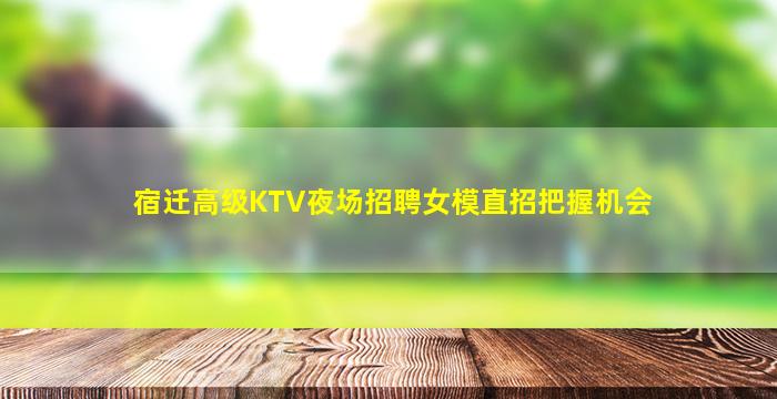 宿迁高级KTV夜场招聘女模直招把握机会